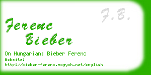 ferenc bieber business card